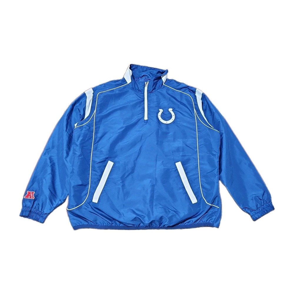 Y2K NFL Indianapolis Colts Logo Windbreaker Pullover Size 2XL